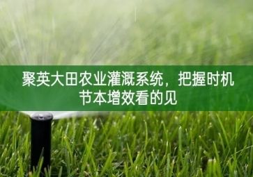 「智慧農(nóng)業(yè)」聚英大田農(nóng)業(yè)灌溉系統(tǒng)，把握時(shí)機(jī)節(jié)本增效看的見